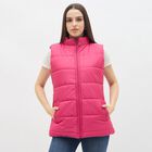 Women's Bright Fuchsia High Neck Casual Jacket, Fuchsia, small image number null