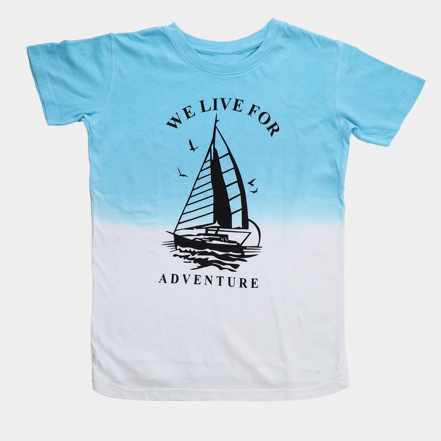 Boys' Half Sleeves T-Shirt, White, large