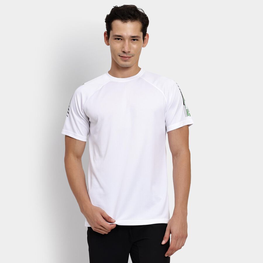 Men's Round Neck Half Sleeves T-Shirt, सफ़ेद, large image number null