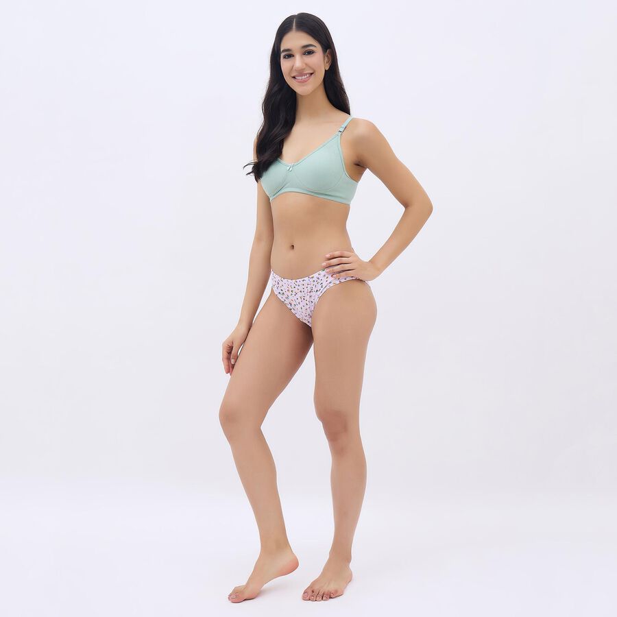Women's Soft Mint Green Wire-Free Basic Bra, हल्का हरा, large image number null