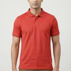 Men's Red Polo Neck Casual T-Shirt, Red, small