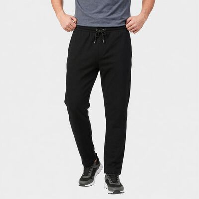 Men's Black Straight Fit Solid Track Pants