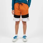 Boys' Orange Cotton Blend Regular Fit Bermuda Shorts, Orange, small