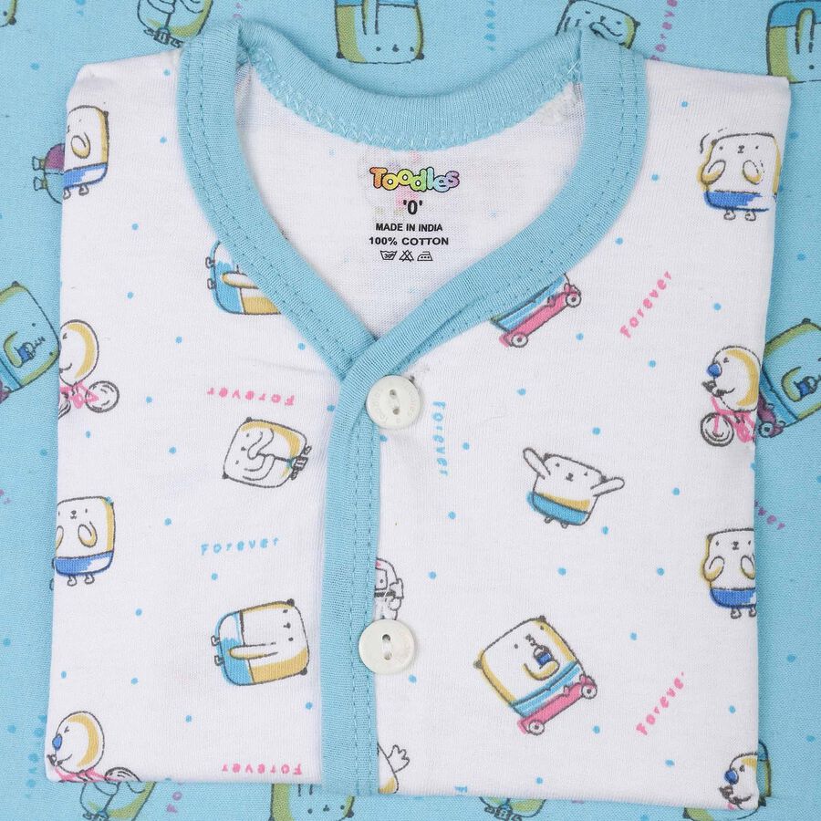 Infants Cotton Printed Baby Gift Set, Light Blue, large image number null
