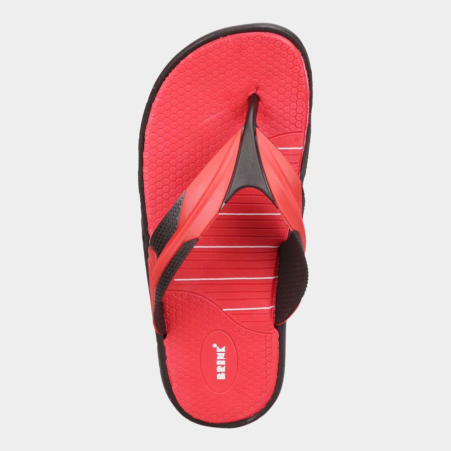 Men Printed Slip-On Flip Flops, Red, large image number null