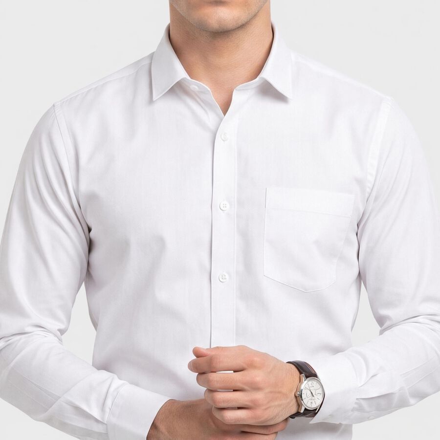 Men's White Formal Shirt, सफ़ेद, large