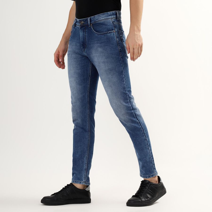Men's Five Pocket Slim Fit Jeans , Mid Blue, large image number null