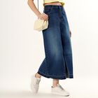 Women's Deep Indigo Blue Pencil Skirt, Mid Blue, small image number null
