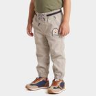 Boys Grey Regular Fit Drawstring Jogger Trousers, हल्का ग्रे, small