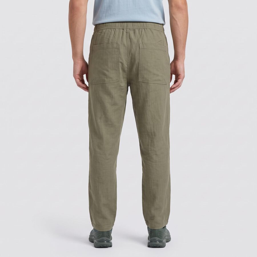 Men's Olive Green Slim Fit Casual Trousers, हल्का हरा, large