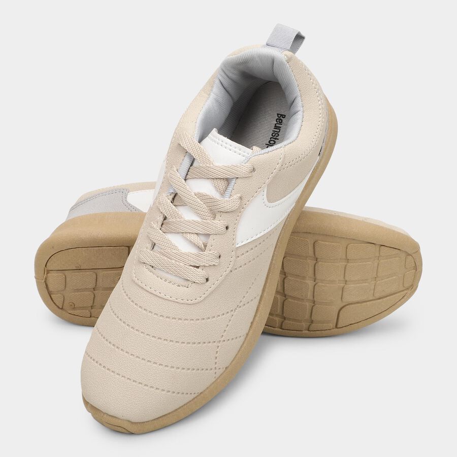 Men's Lace-Up Casual Shoes, White, large