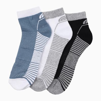 Men's Ankle Length Socks Pack of 3 ( White, Blue, Black )