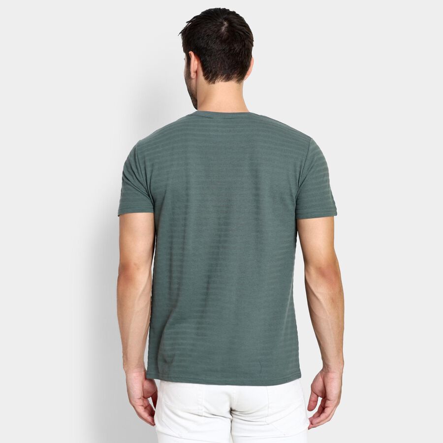 Men's Round Neck Half Sleeves T-Shirt , Dark Green, large image number null