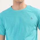 Men's Teal Round Neck Athleisure Drifit T-Shirt, Teal Blue, small
