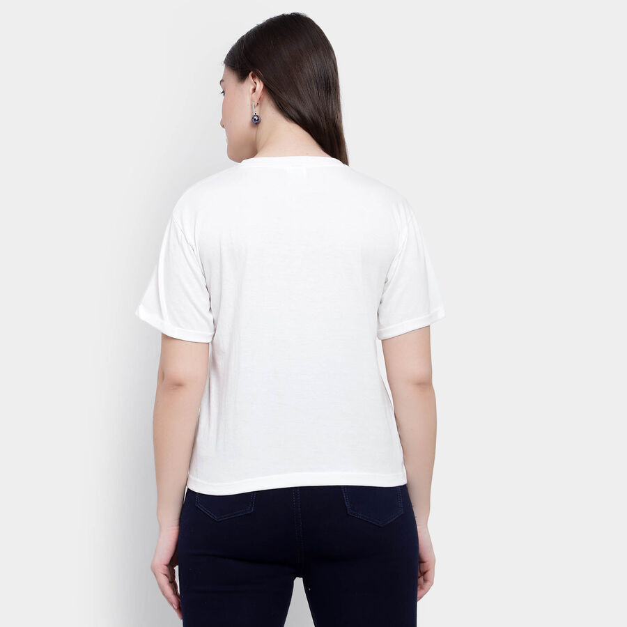 Round Neck T-Shirt, White, large image number null