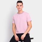 Men's Round Neck Half Sleeves T-Shirt, गुलाबी, small image number null