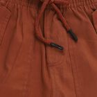 Boys Rust Brown Regular Fit Jogger Trousers, भूरा, small image number null
