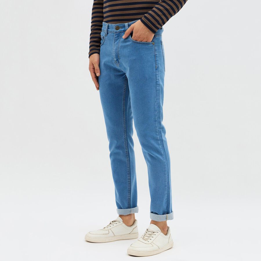 Men's Light Blue Slim Fit Classic Jeans, Light Blue, large image number null