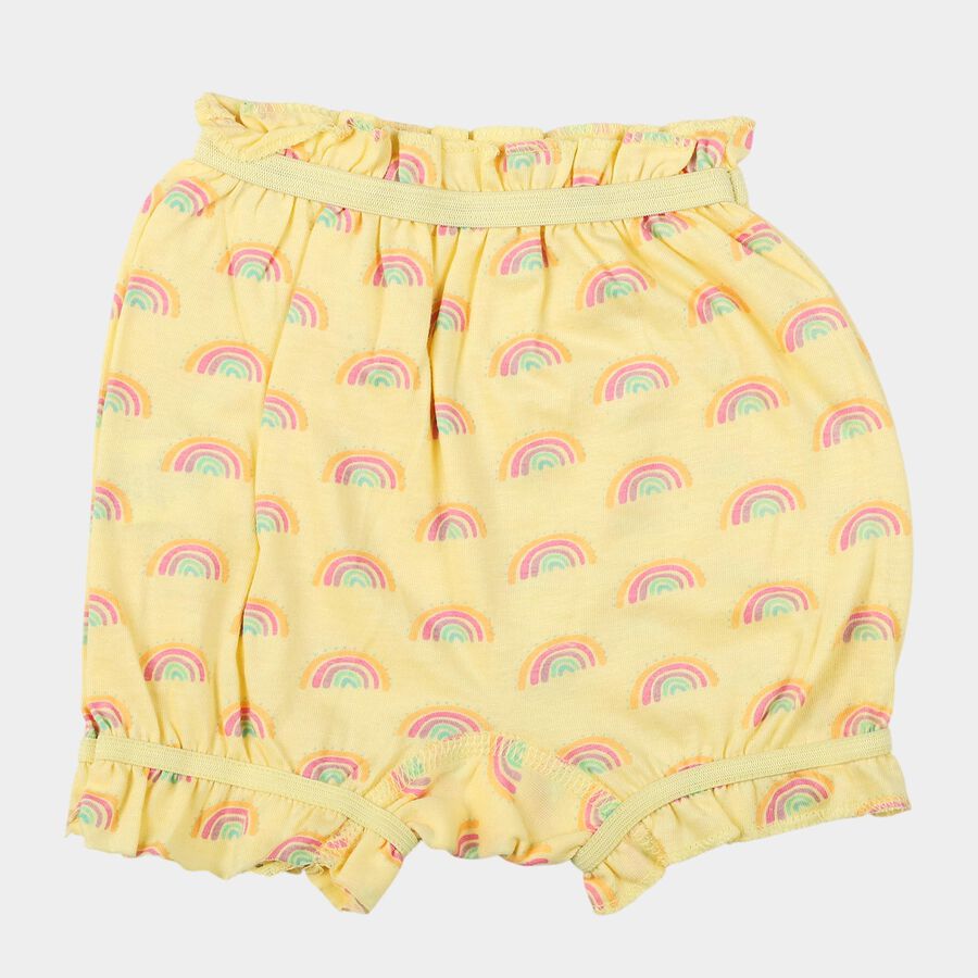 Girls Yellow Regular Fit Rainbow Printed Bloomer, Yellow, large