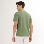 Men's Light Sage Green Round Neck Casual T-Shirt, Light Green, small