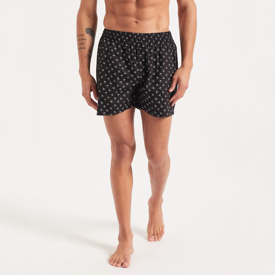 Men's Cotton Boxers, Black, large image number null