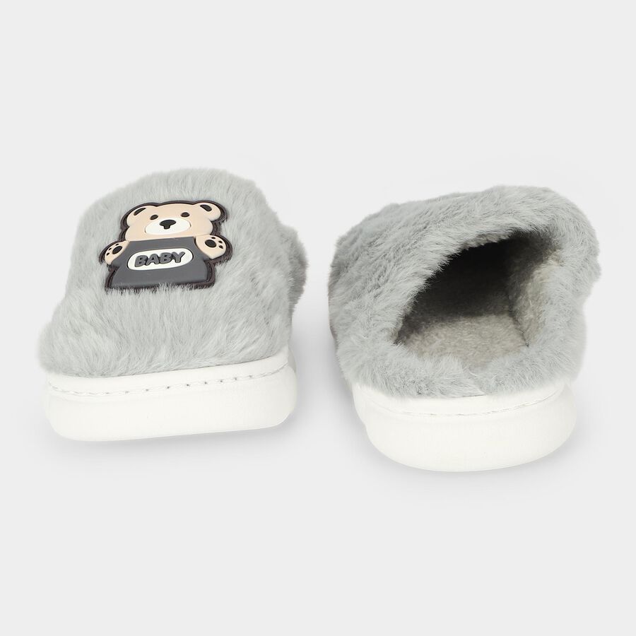 Boys' Grey Slip-On House Slippers, Grey, large