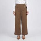 Women's Beige Tailored Fit Formal Trousers, Beige, small