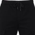 Men's Slim Fit Casual Trousers, काला, small image number null