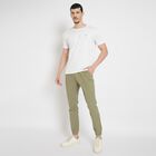 Men's Slim Fit Casual Trousers , हल्का हरा, small image number null