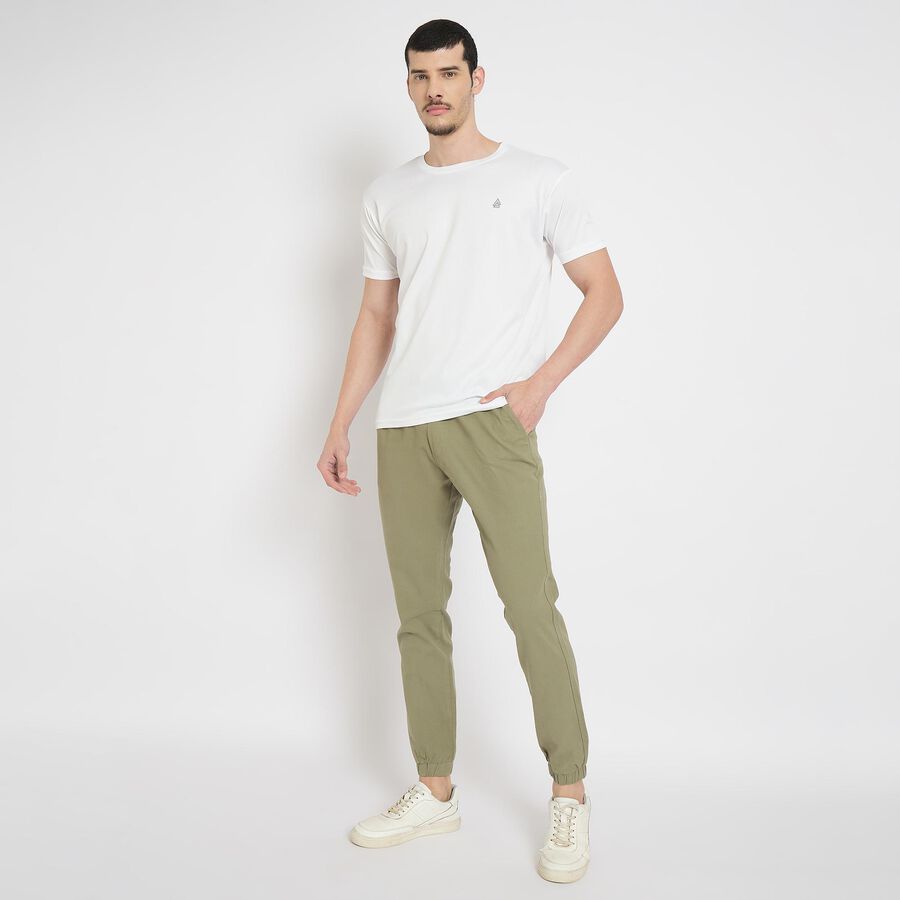 Men's Slim Fit Casual Trousers , हल्का हरा, large image number null
