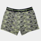 Boys Grey Regular Fit Printed Trunks, मिश्रित मध्यम ग्रे, small