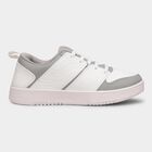 Men's Grey and White Lace-Up Casual Sneakers, Grey, small