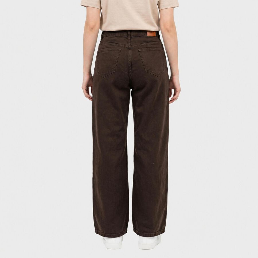 Women's Brown Straight Fit Classic Jeans, Brown, large