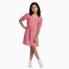 Girls Bright Floral Sleeveless Casual Dress, गुलाबी, small