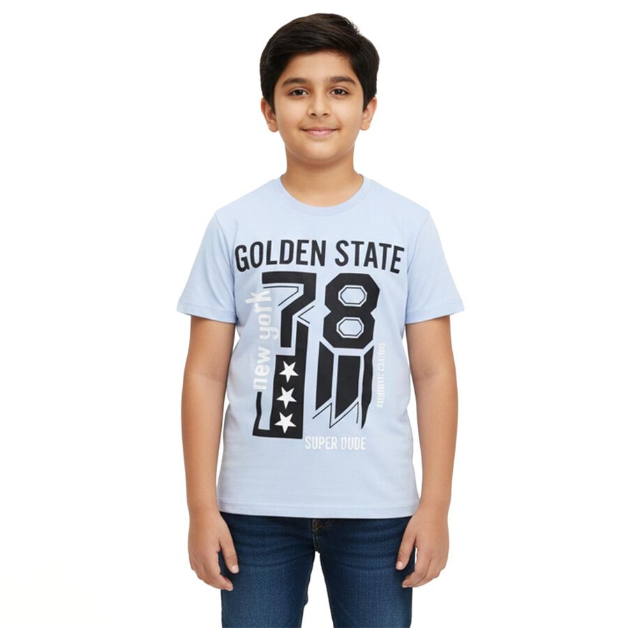 Boys' Half Sleeves T-Shirt, हल्का नीला, large image number null