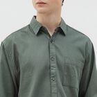 Men's Muted Olive Green Cotton Classic Casual Shirt, ओलिव, small image number null