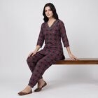 Women's Navy Blue Geometric Printed Ethnic Set, गहरा नीला, small