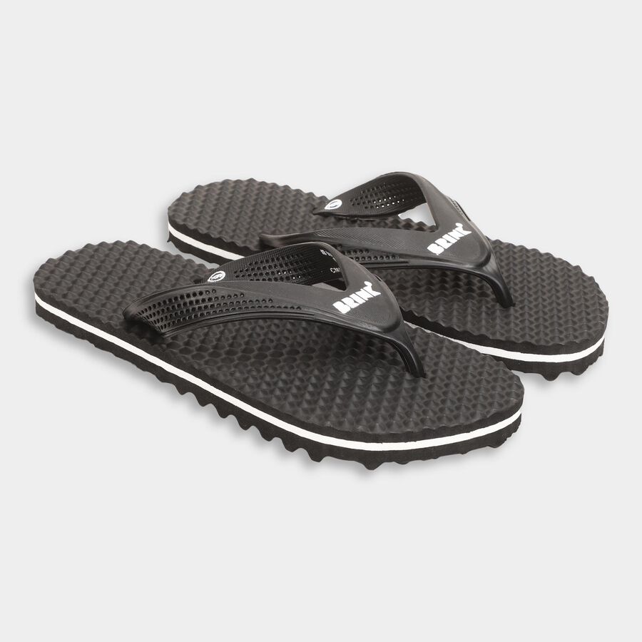 Men's V Strap Slipper, Black, large