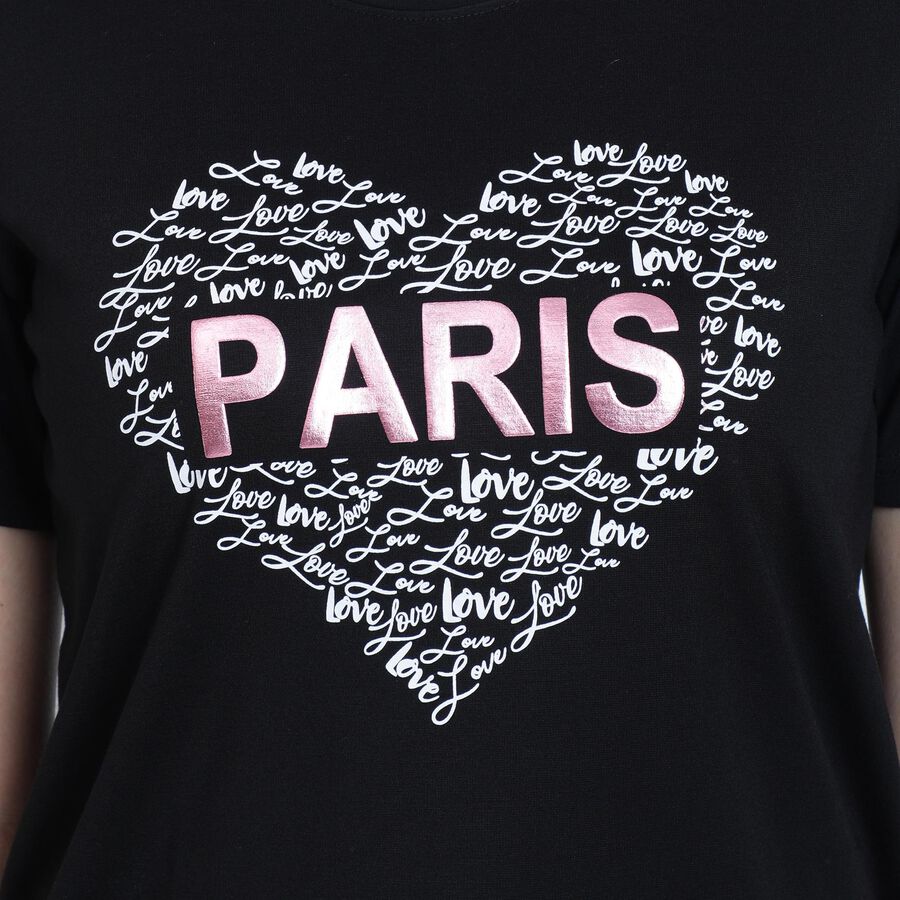 Ladies' Round Neck T-Shirt , Black, large image number null