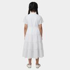 Girls' White Sleeveless A-Line Dress, White, small