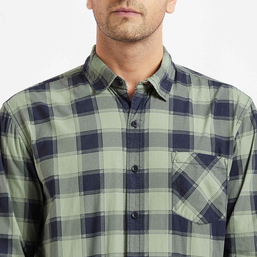 Checks Casual Shirt, Olive, large image number null