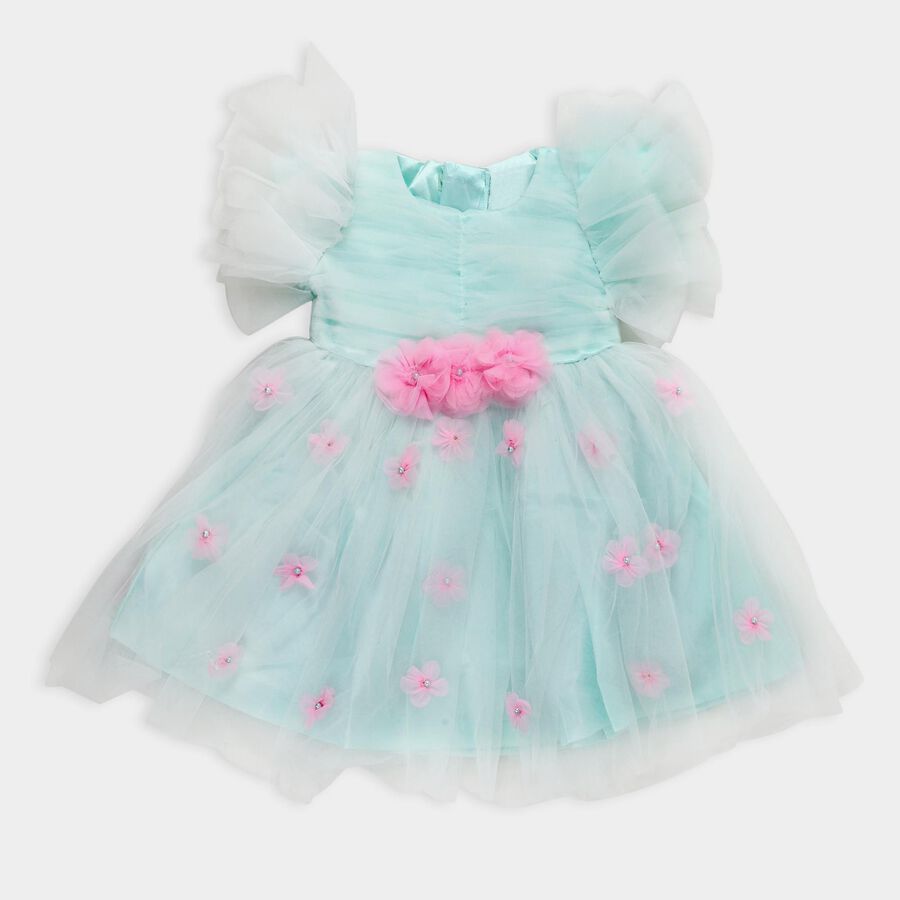 Girls' Frock, Light Green, large