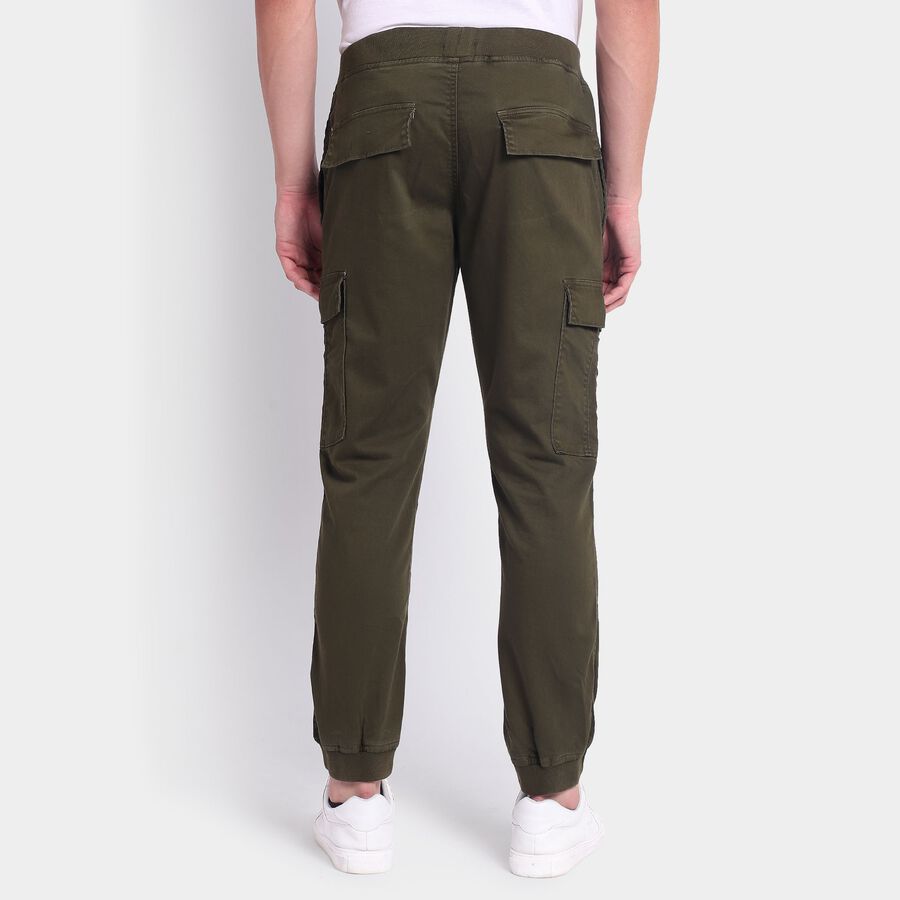 Men's Slim Fit Casual Trousers, Olive, large image number null