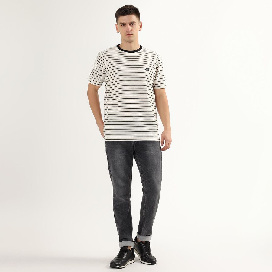 Men's Round Neck Half Sleeves T-Shirt, White, large image number null