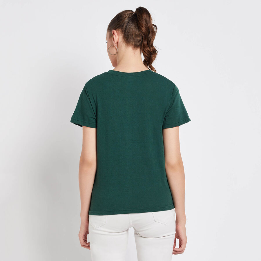 Round Neck T-Shirt, Olive, large image number null