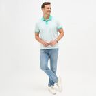 Men's 100% Cotton Collared Half Sleeves T-Shirt , Aqua, small image number null