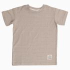 Boys Light Beige Crew Neck Casual T-Shirt, Beige, small