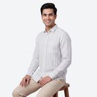 Men's Light Grey Cotton Casual Shirt, हल्का ग्रे, small
