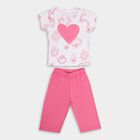Girls' 100% Cotton Capri Set , White, small image number null