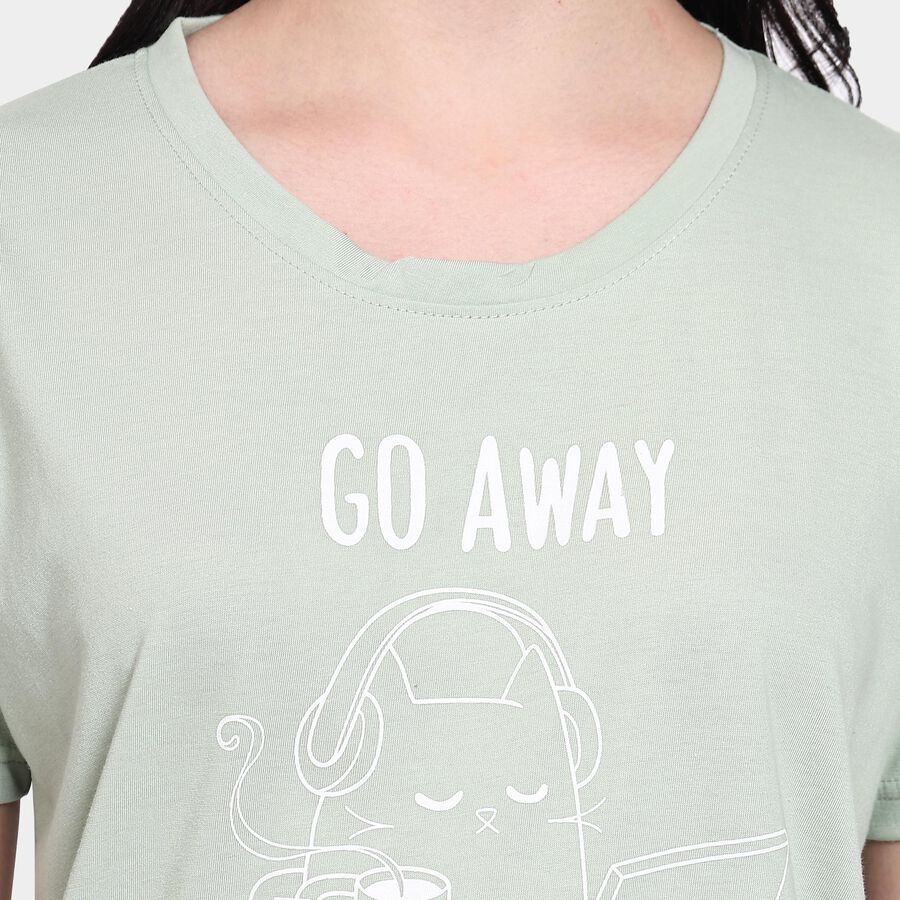 Ladies' Round Neck T-Shirt, Light Green, large